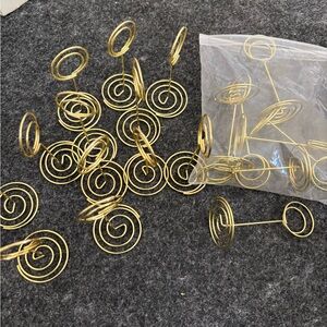 Gold table number holders. Light weight